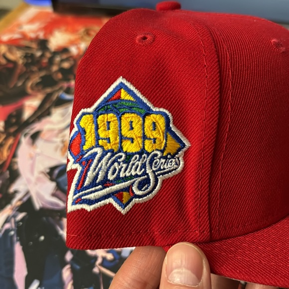 New York Yankees New Era Fitted “Red 1999 World Series Patch” - Picture 2 of 5